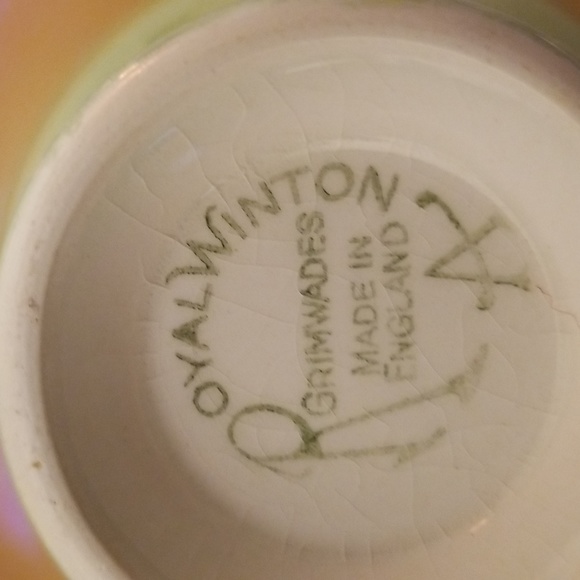 1940s Vintage Royal Winton Grimwades Orange Green Lustreware Set 4 Cups/Saucers - Picture 4 of 17